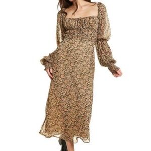 Free People aglow floral Dress - Brown and Cream